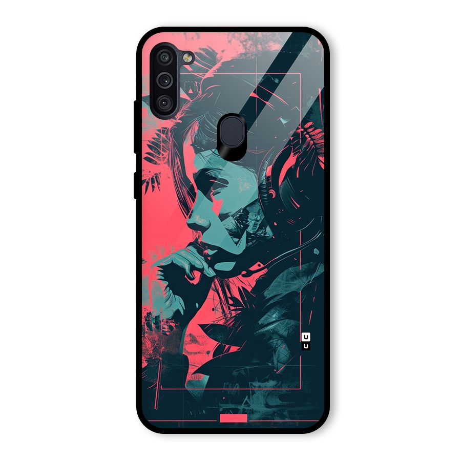 Musical Illustration Glass Back Case for Galaxy M11