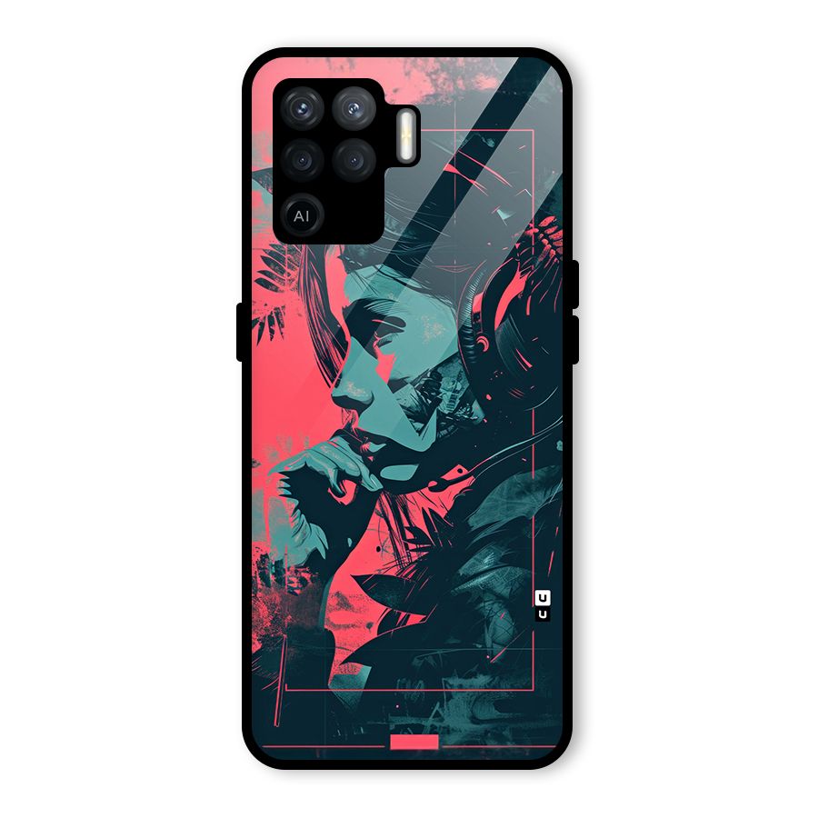 Musical Illustration Glass Back Case for Oppo F19 Pro