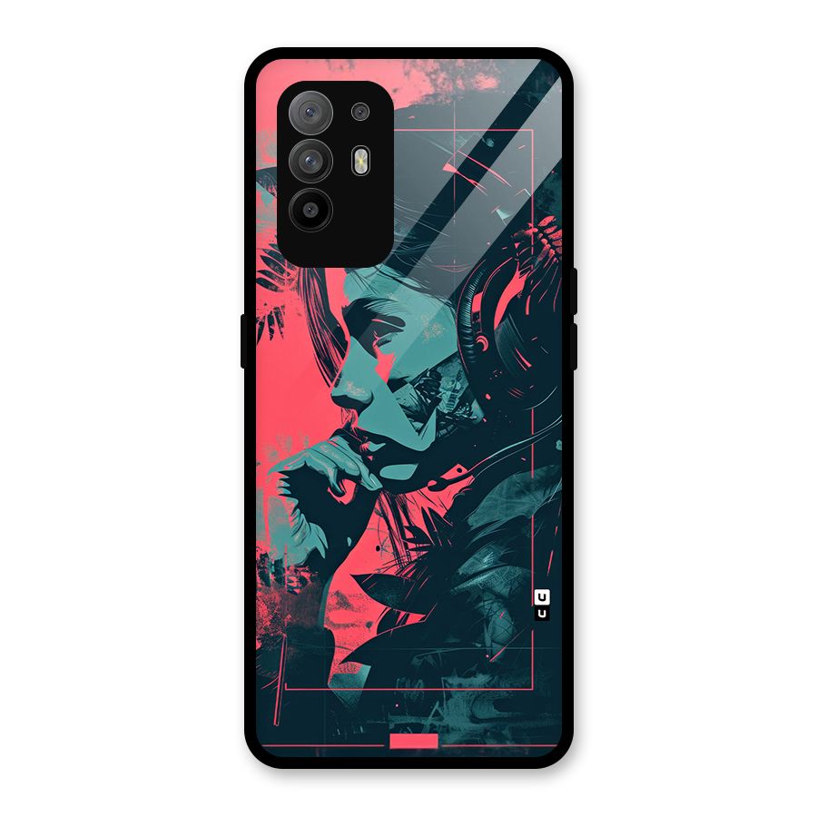 Musical Illustration Glass Back Case for Oppo F19 Pro Plus 5G