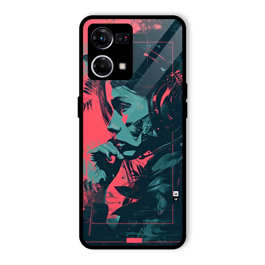 Musical Illustration Glass Back Case for Oppo F21s Pro 4G