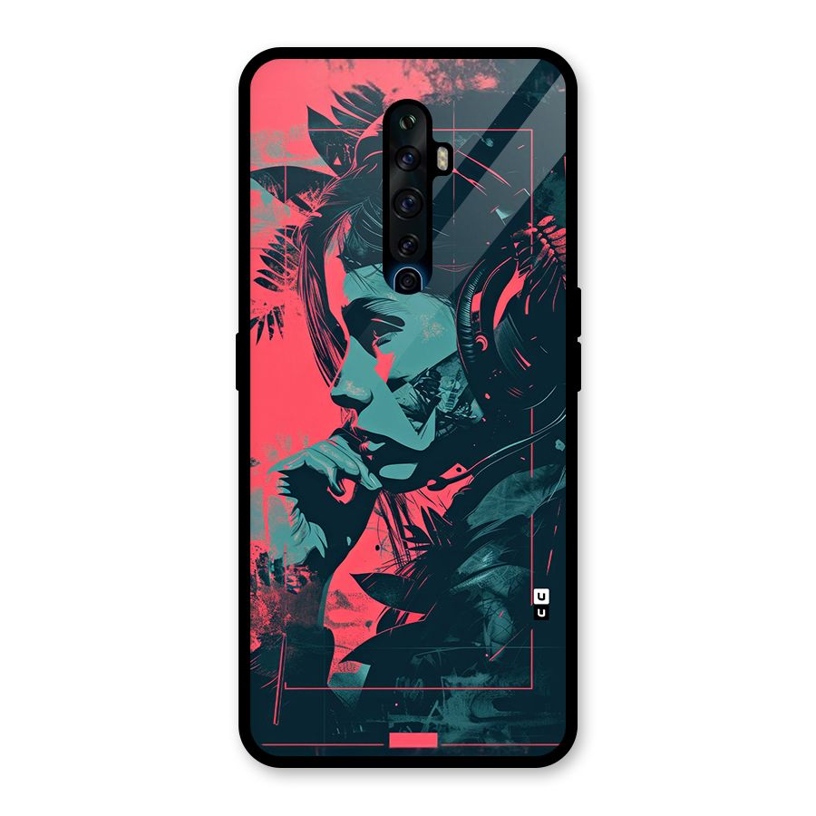 Musical Illustration Glass Back Case for Oppo Reno2 Z