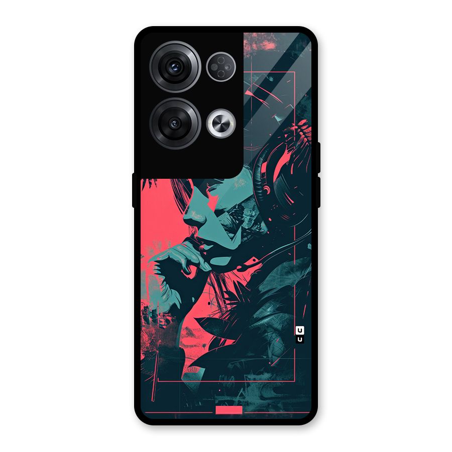 Musical Illustration Glass Back Case for Oppo Reno8 Pro 5G