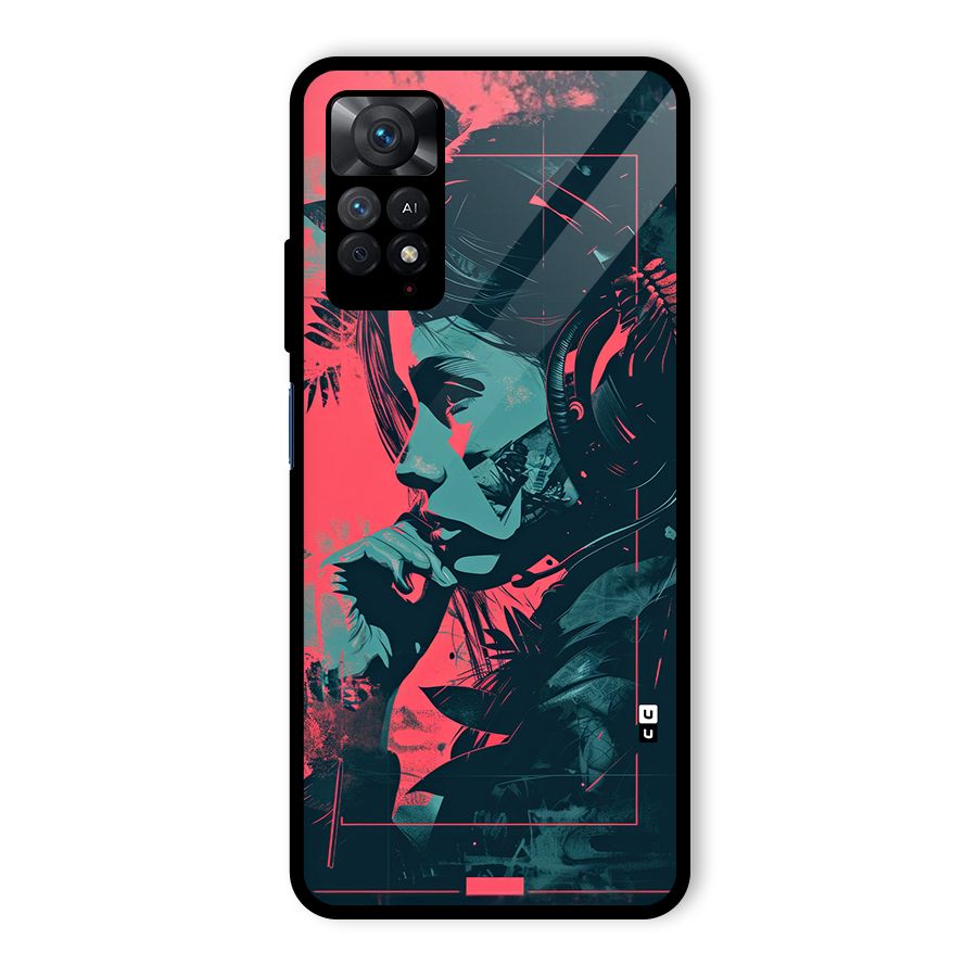 Musical Illustration Glass Back Case for Redmi Note 11 Pro Plus 5G