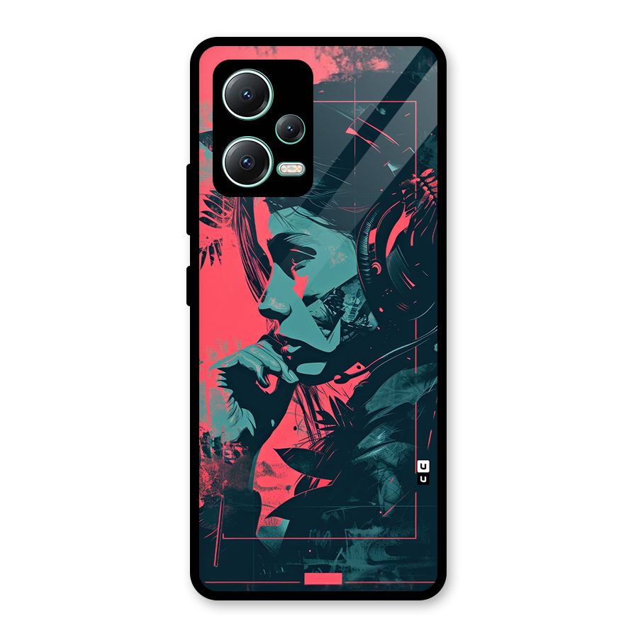 Musical Illustration Glass Back Case for Redmi Note 12 5G
