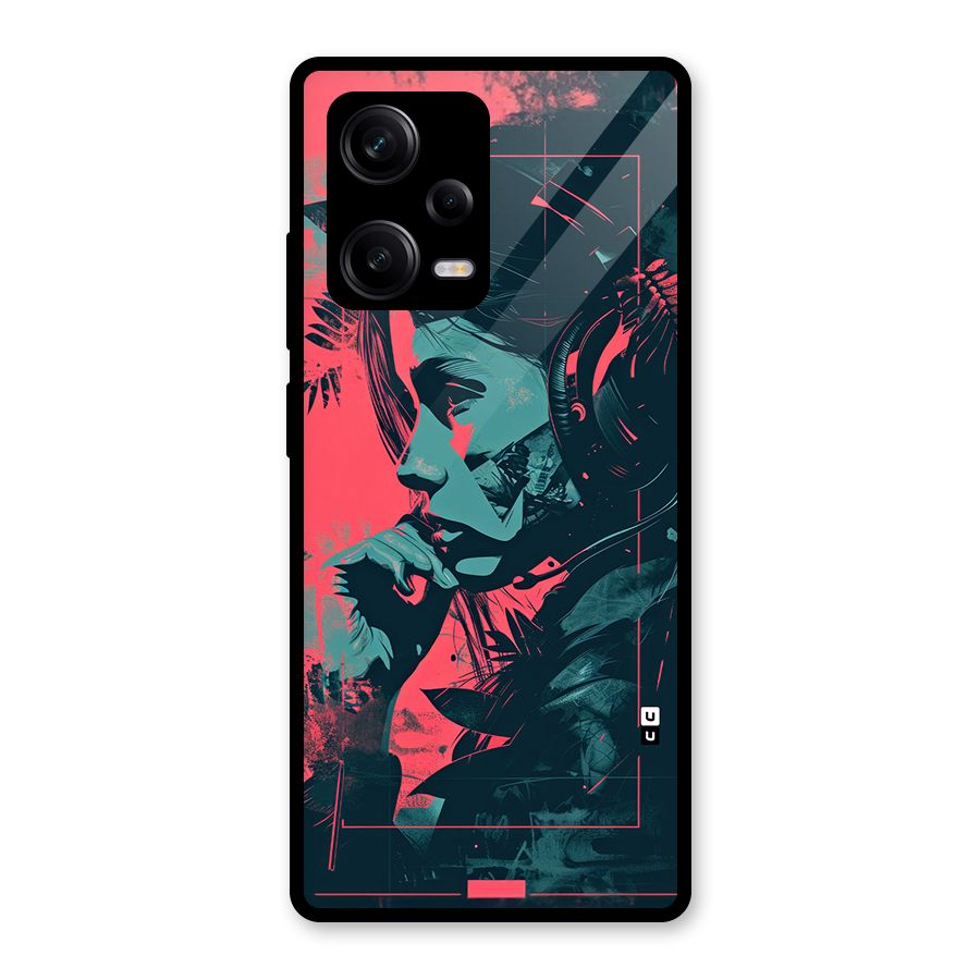 Musical Illustration Glass Back Case for Redmi Note 12 Pro
