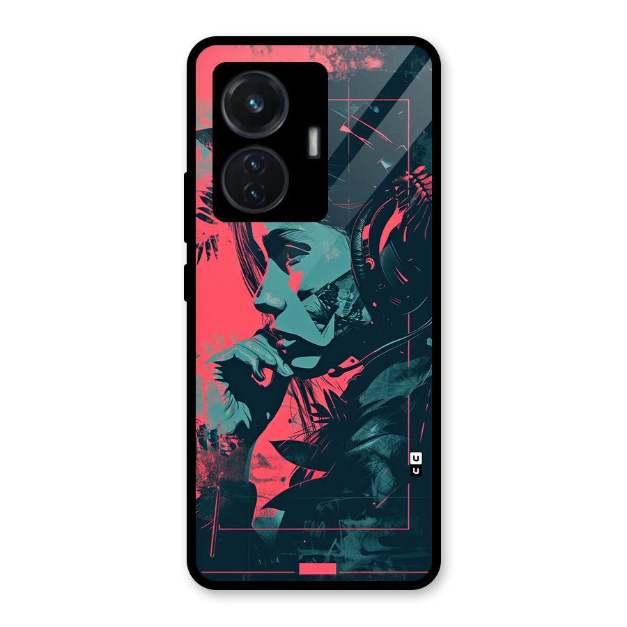 Musical Illustration Glass Back Case for Vivo T1 44W