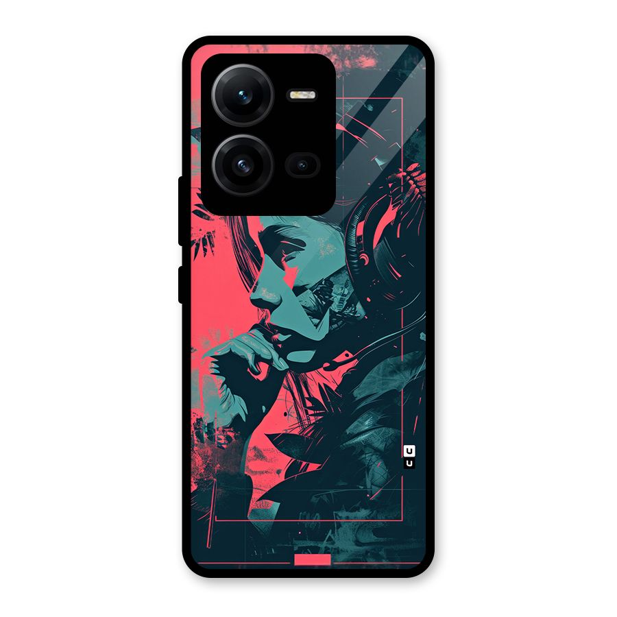 Musical Illustration Glass Back Case for Vivo V25