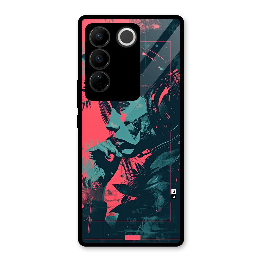 Musical Illustration Glass Back Case for Vivo V27