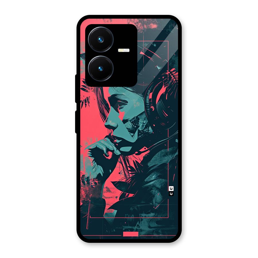 Musical Illustration Glass Back Case for Vivo Y22s
