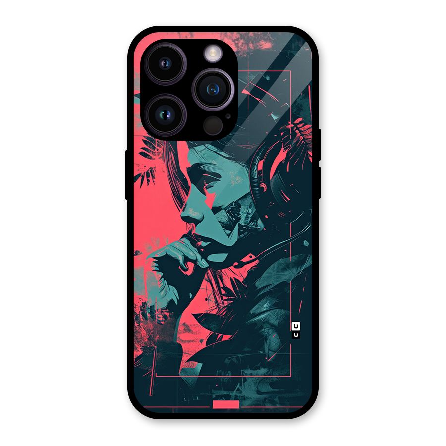 Musical Illustration Glass Back Case for iPhone 14 Pro