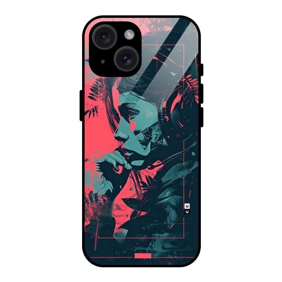 Musical Illustration Glass Back Case for iPhone 15