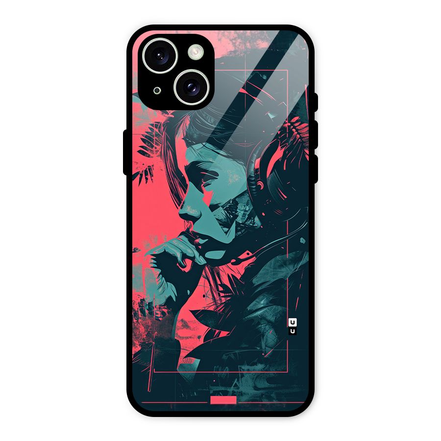 Musical Illustration Glass Back Case for iPhone 15 Plus