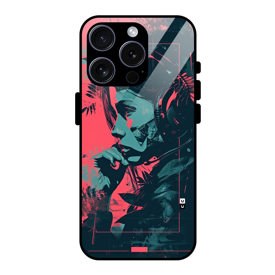 Musical Illustration Glass Back Case for iPhone 15 Pro