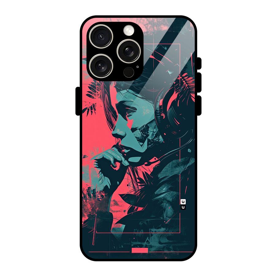 Musical Illustration Glass Back Case for iPhone 15 Pro Max