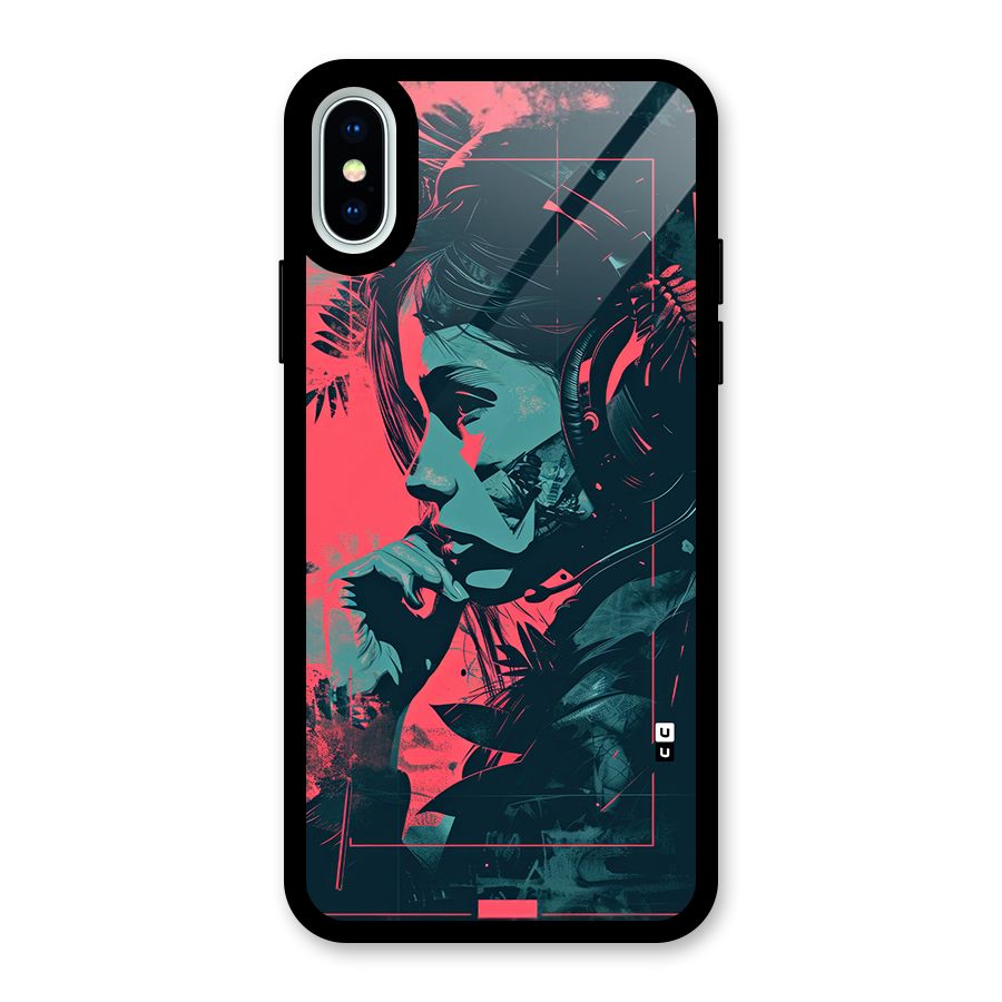 Musical Illustration Glass Back Case for iPhone XS