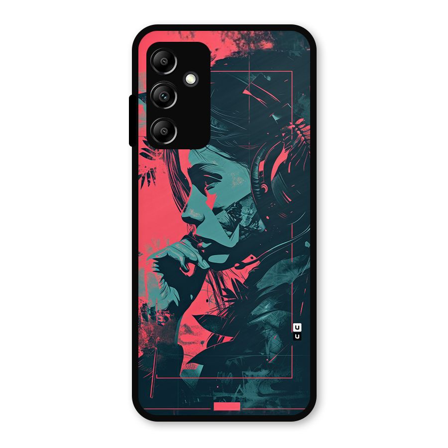 Musical Illustration Metal Back Case for Galaxy A14 5G