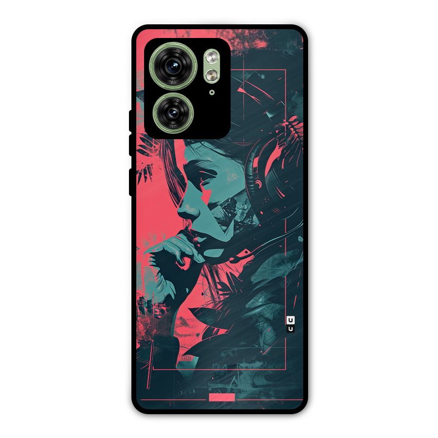 Musical Illustration Metal Back Case for Motorola Edge 40 5G