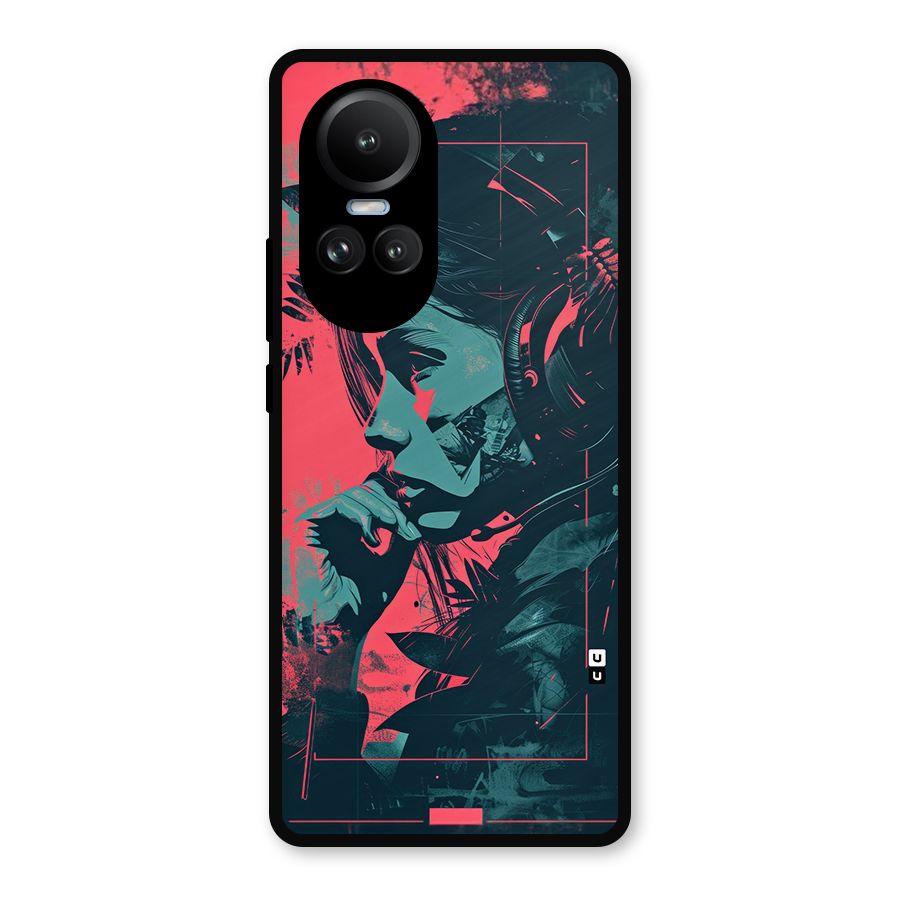 Musical Illustration Metal Back Case for Oppo Reno10 Pro