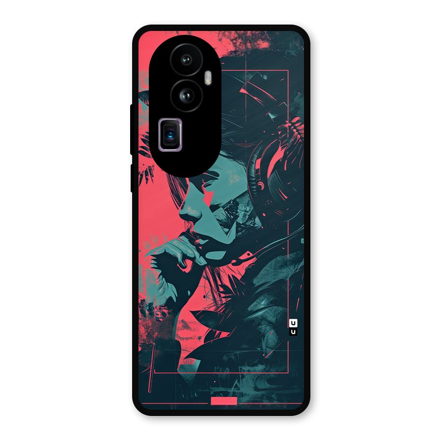 Musical Illustration Metal Back Case for Oppo Reno10 Pro Plus