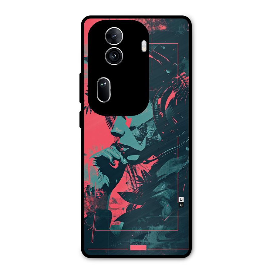 Musical Illustration Metal Back Case for Oppo Reno11 Pro 5G