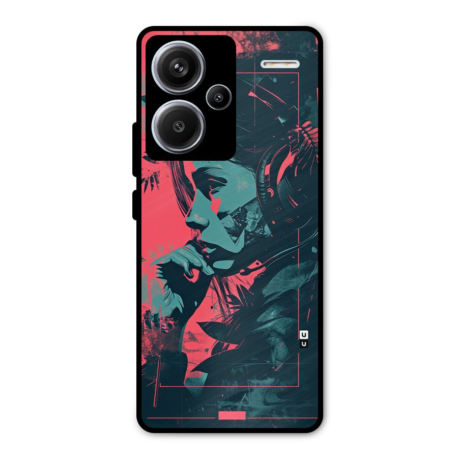 Musical Illustration Metal Back Case for Redmi Note 13 Pro Plus