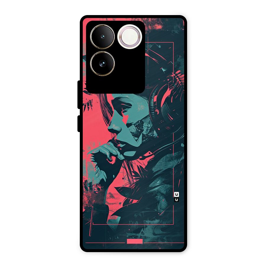 Musical Illustration Metal Back Case for Vivo T2 Pro