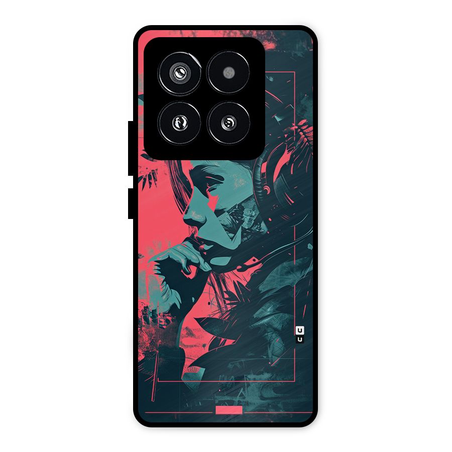 Musical Illustration Metal Back Case for Xiaomi 14 Pro
