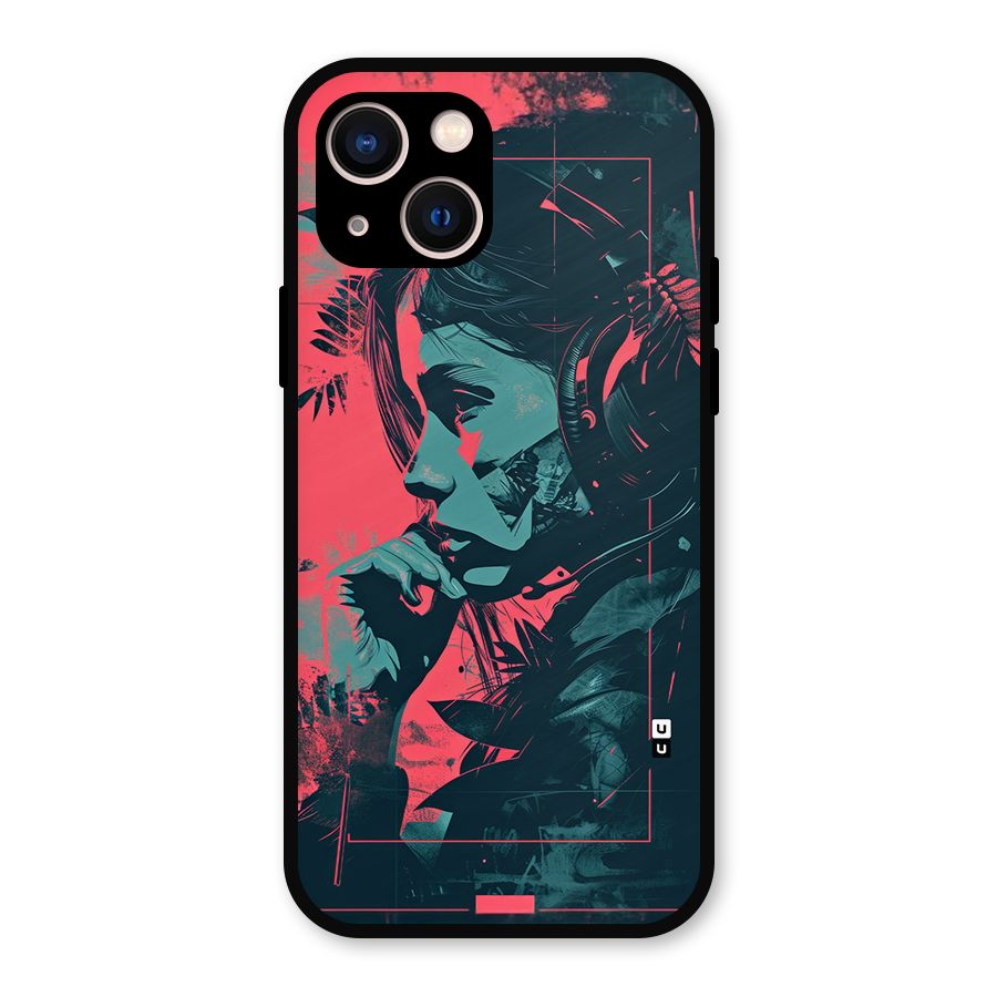 Musical Illustration Metal Back Case for iPhone 13