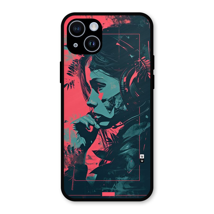 Musical Illustration Metal Back Case for iPhone 14
