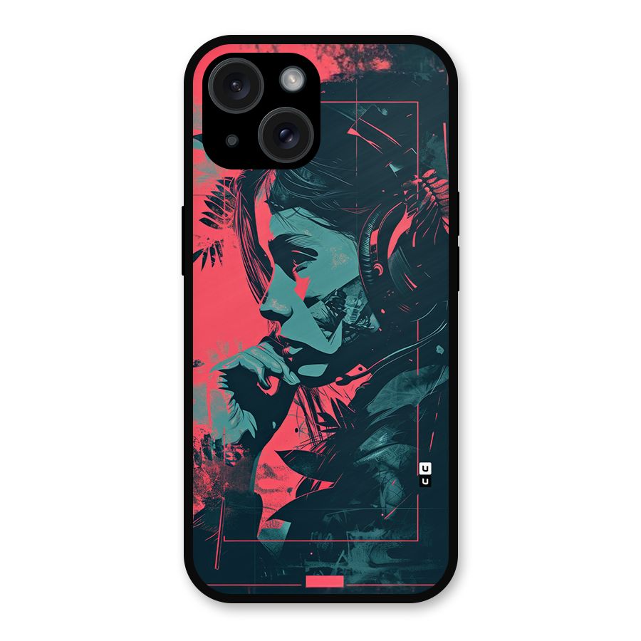 Musical Illustration Metal Back Case for iPhone 15