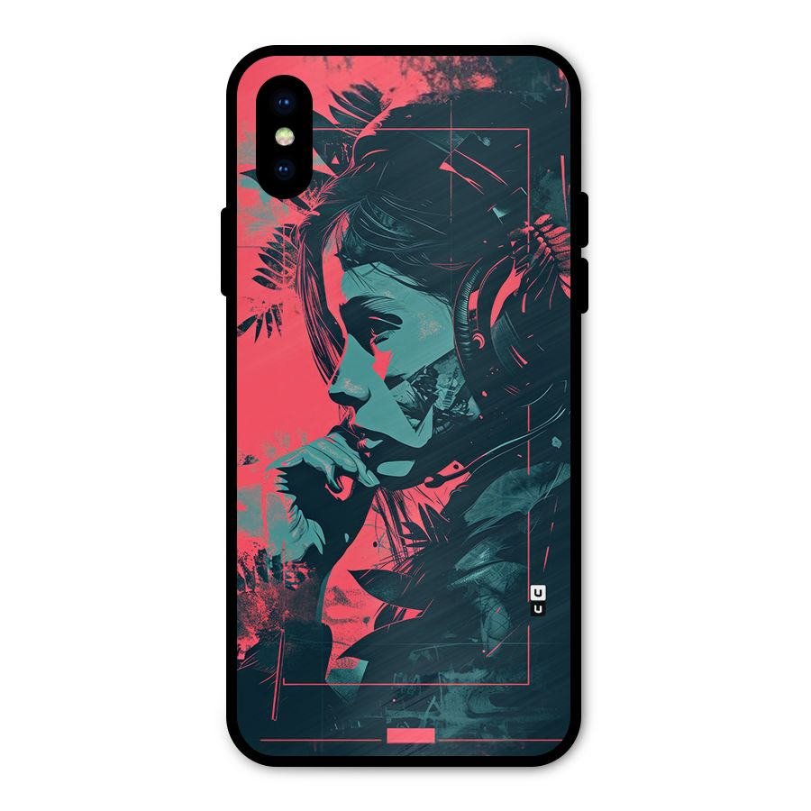 Musical Illustration Metal Back Case for iPhone X