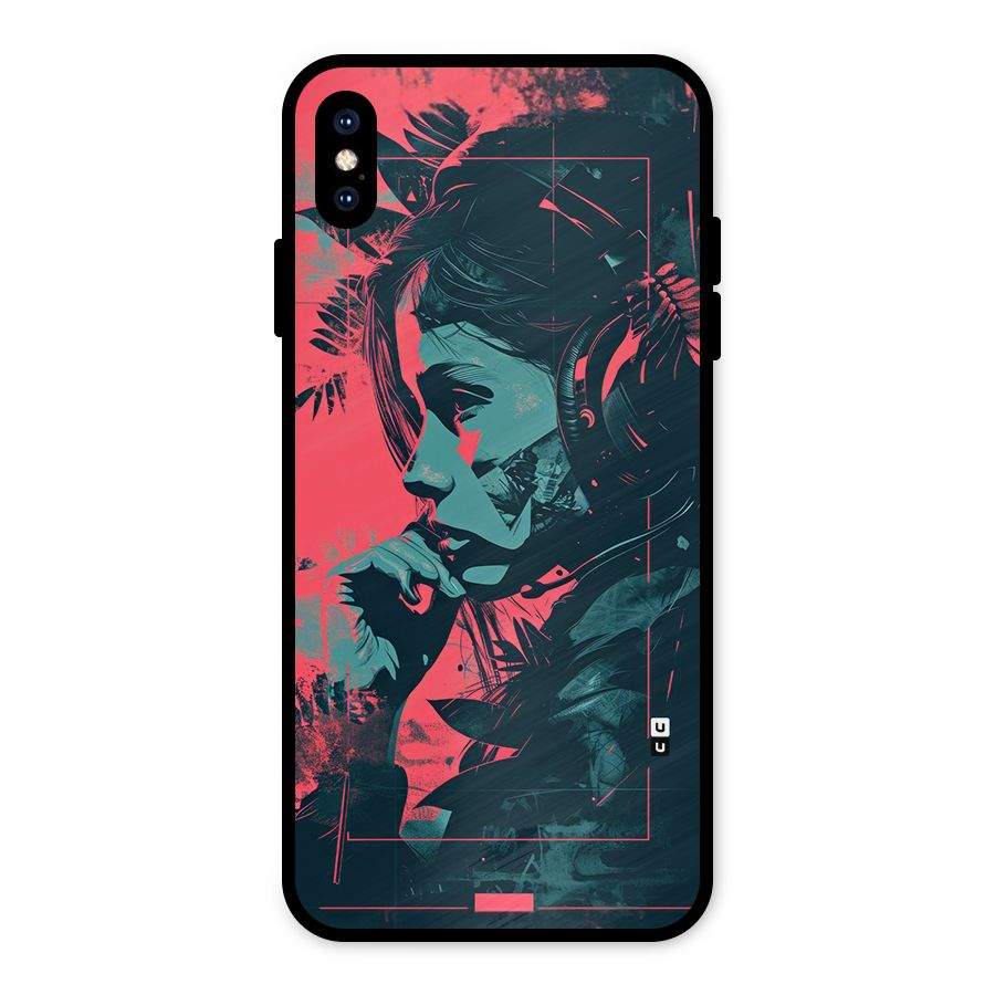 Musical Illustration Metal Back Case for iPhone XS Max