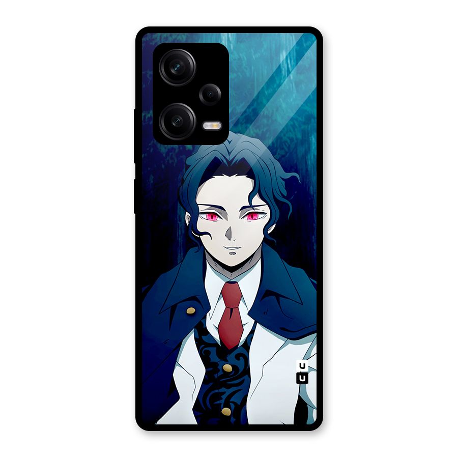 Muzan Kibutsuji Glass Back Case for Redmi Note 12 Pro