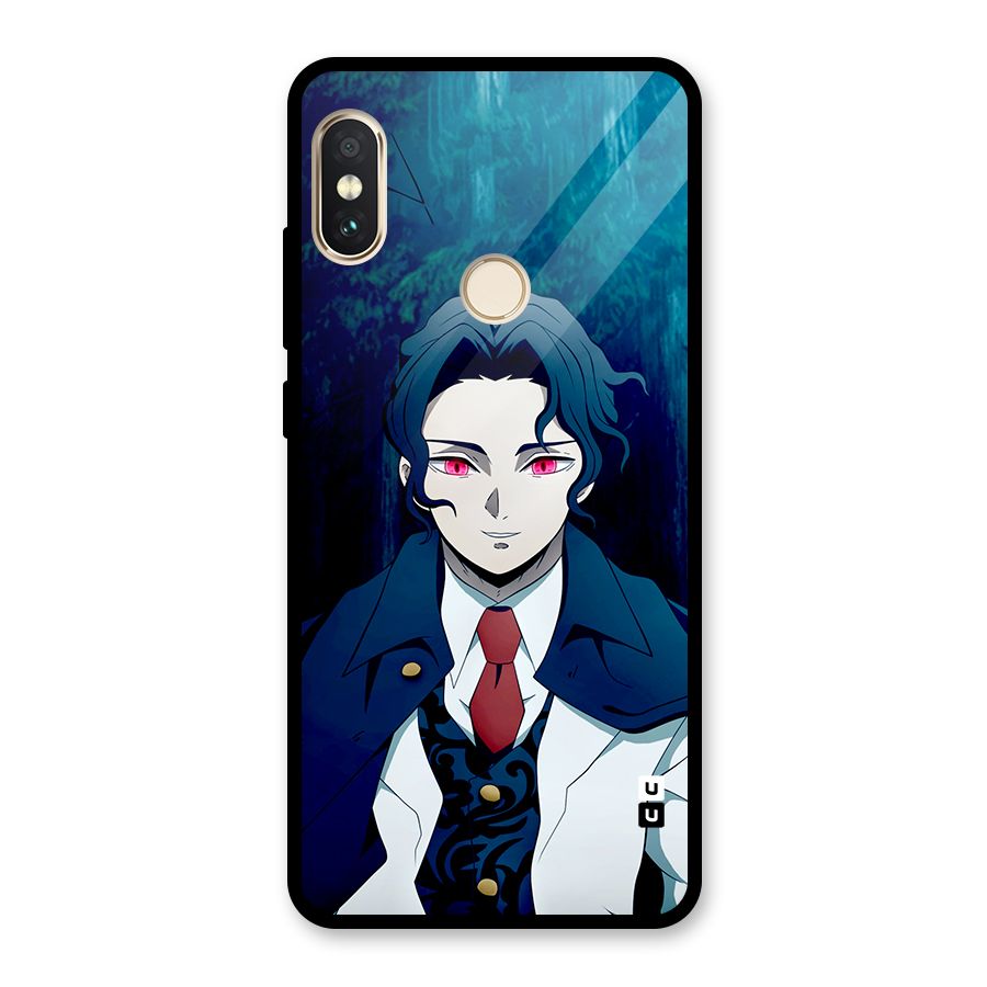 Muzan Kibutsuji Glass Back Case for Redmi Note 5 Pro