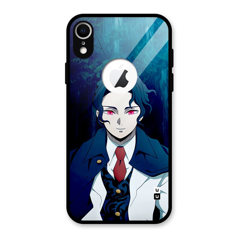 Muzan Kibutsuji Glass Back Case for iPhone XR Logo Cut
