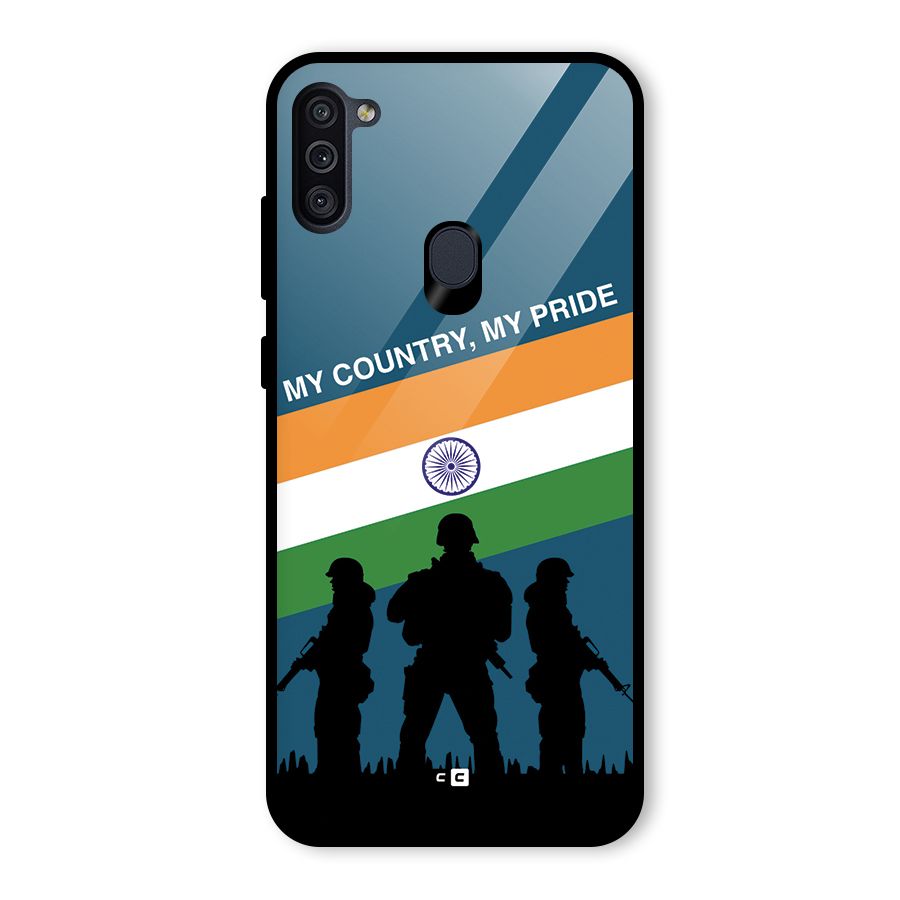 My Country My Pride Glass Back Case for Galaxy M11