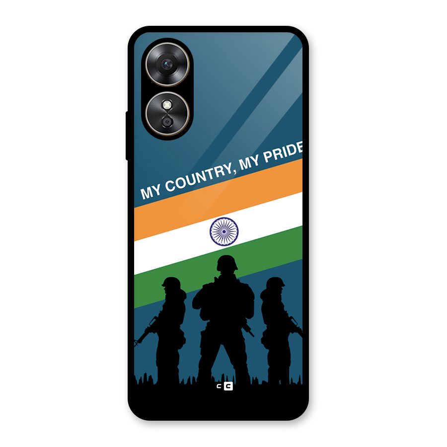 My Country My Pride Glass Back Case for Oppo A17