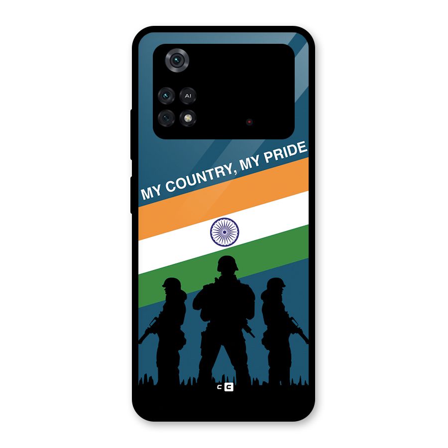 My Country My Pride Glass Back Case for Poco M4 Pro 4G