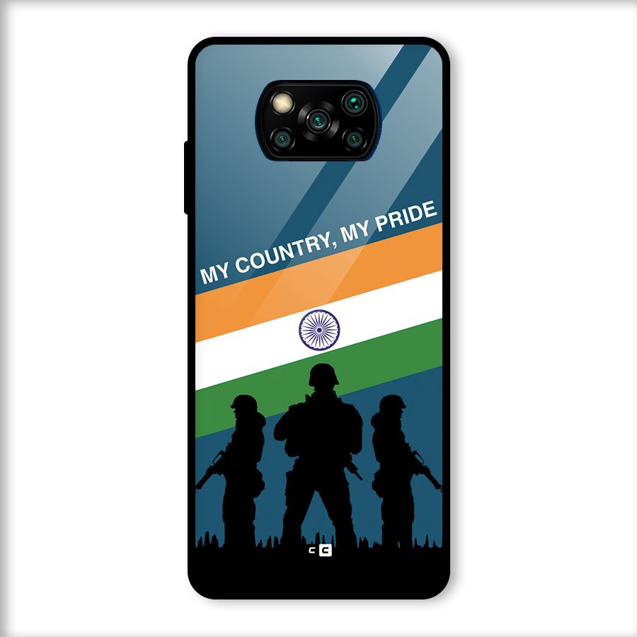 My Country My Pride Glass Back Case for Poco X3