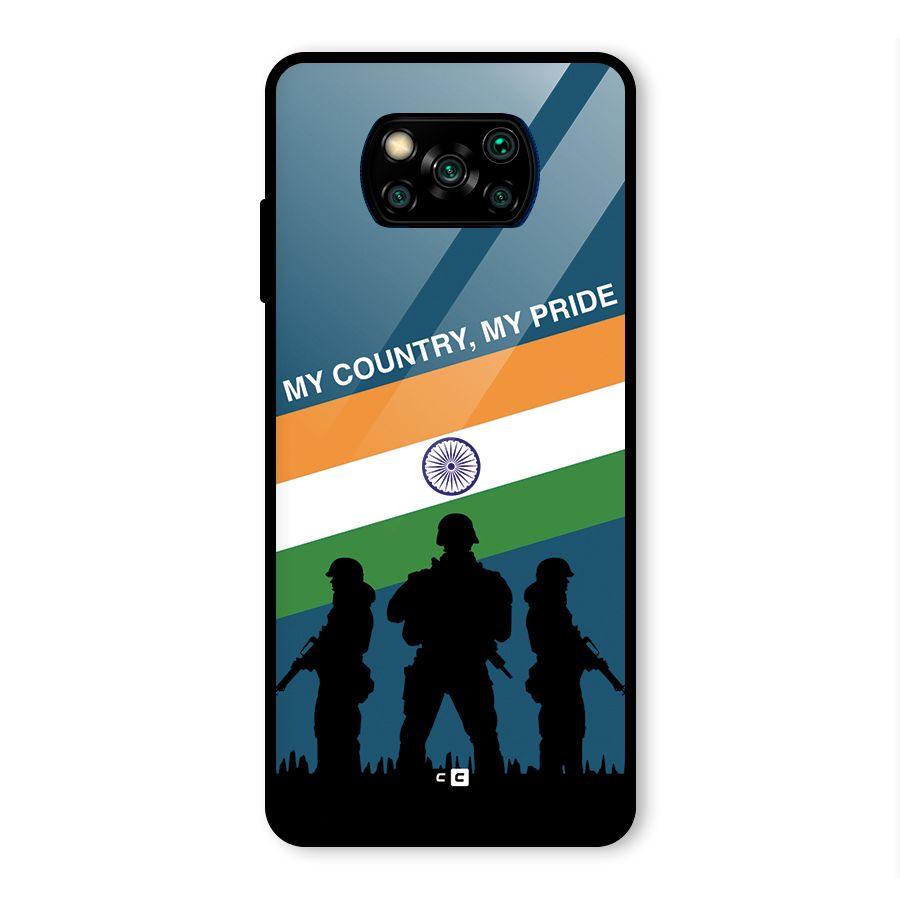 My Country My Pride Glass Back Case for Poco X3 Pro