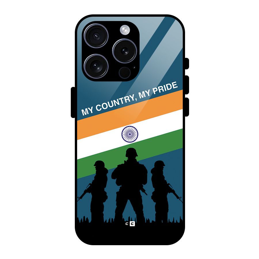 My Country My Pride Glass Back Case for iPhone 15 Pro