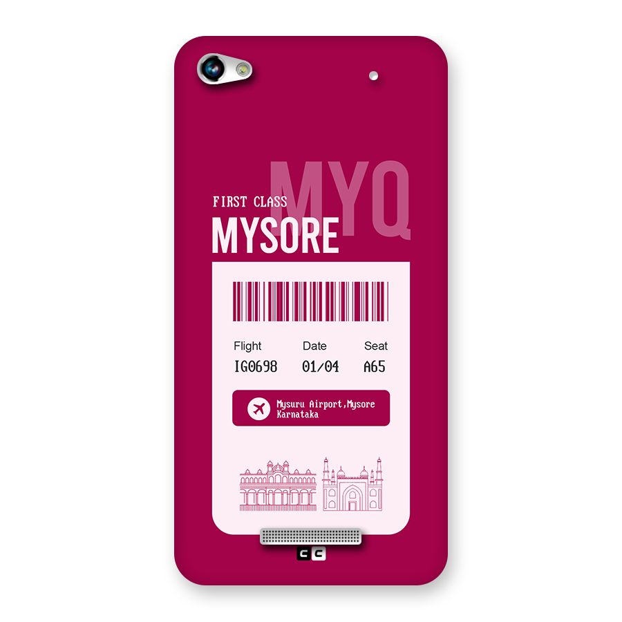 Mysore Boarding Pass Back Case for Canvas Hue 2 A316