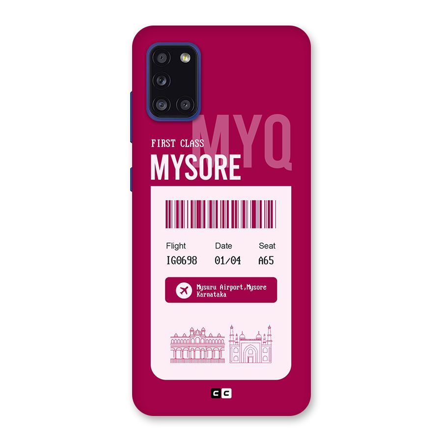 Mysore Boarding Pass Back Case for Galaxy A31