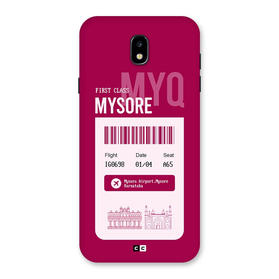 Mysore Boarding Pass Back Case for Galaxy J7 Pro