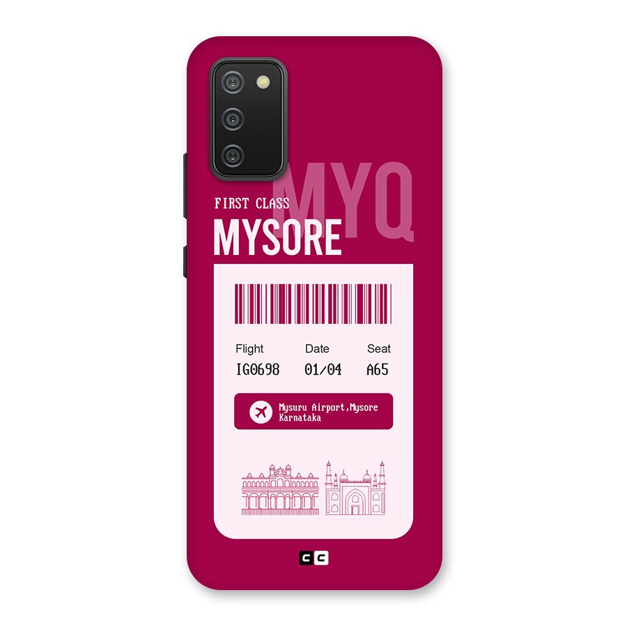 Mysore Boarding Pass Back Case for Galaxy M02s