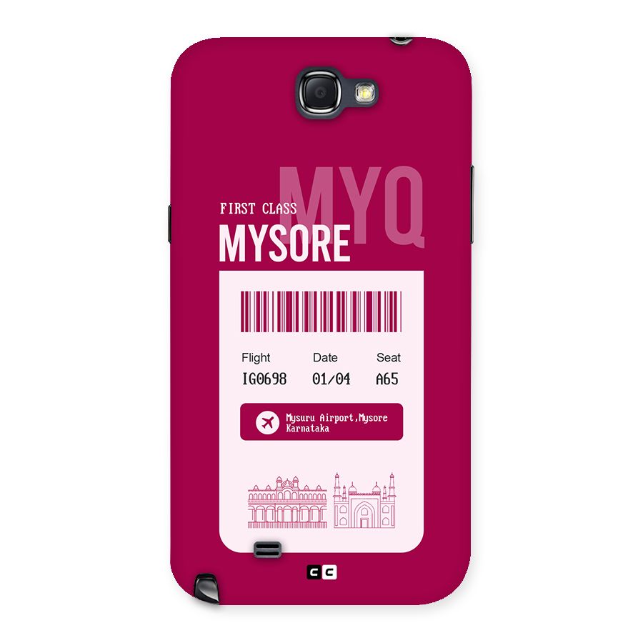 Mysore Boarding Pass Back Case for Galaxy Note 2