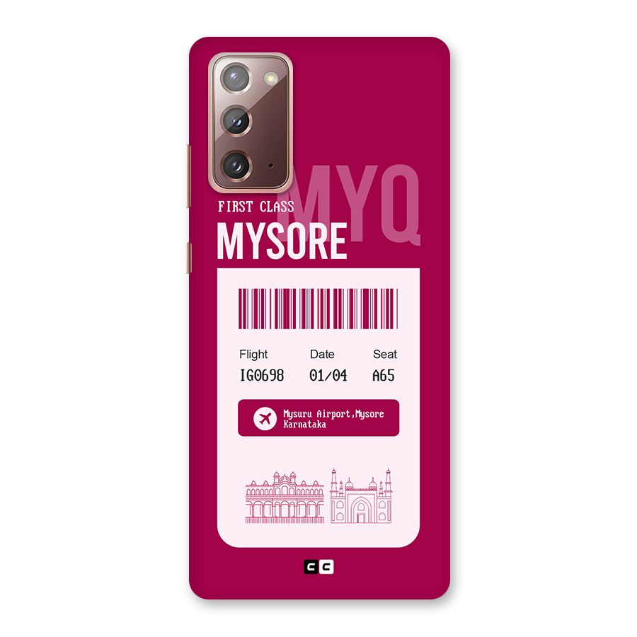 Mysore Boarding Pass Back Case for Galaxy Note 20