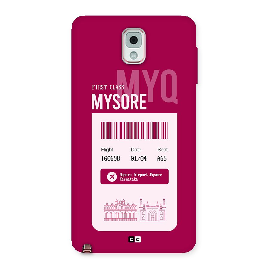 Mysore Boarding Pass Back Case for Galaxy Note 3
