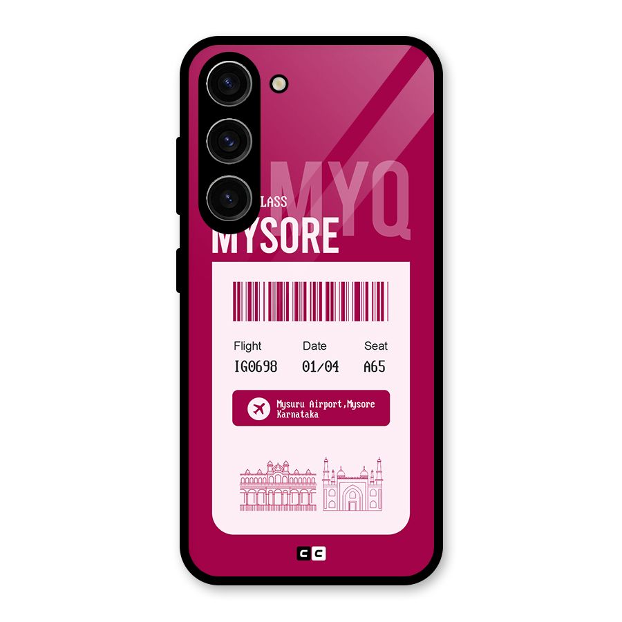 Mysore Boarding Pass Glass Back Case for Galaxy S23