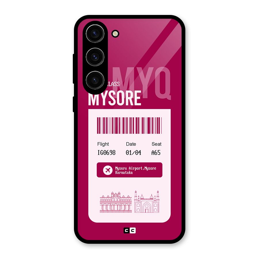 Mysore Boarding Pass Glass Back Case for Galaxy S23 Plus